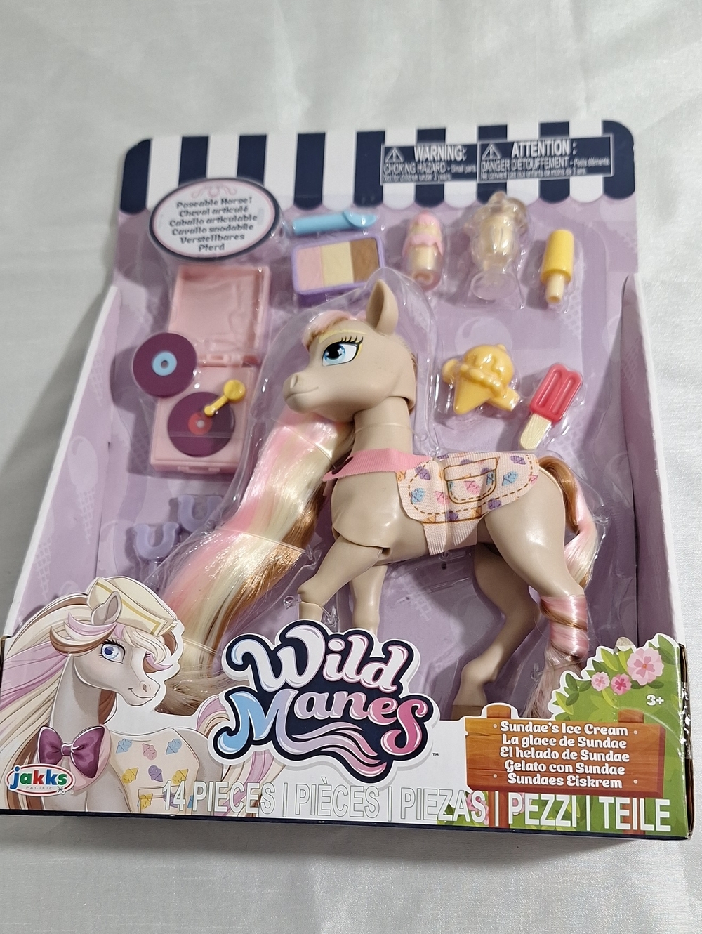 Wild Manes Sundae's Ice Cream Pony - Pink & Cream Mane